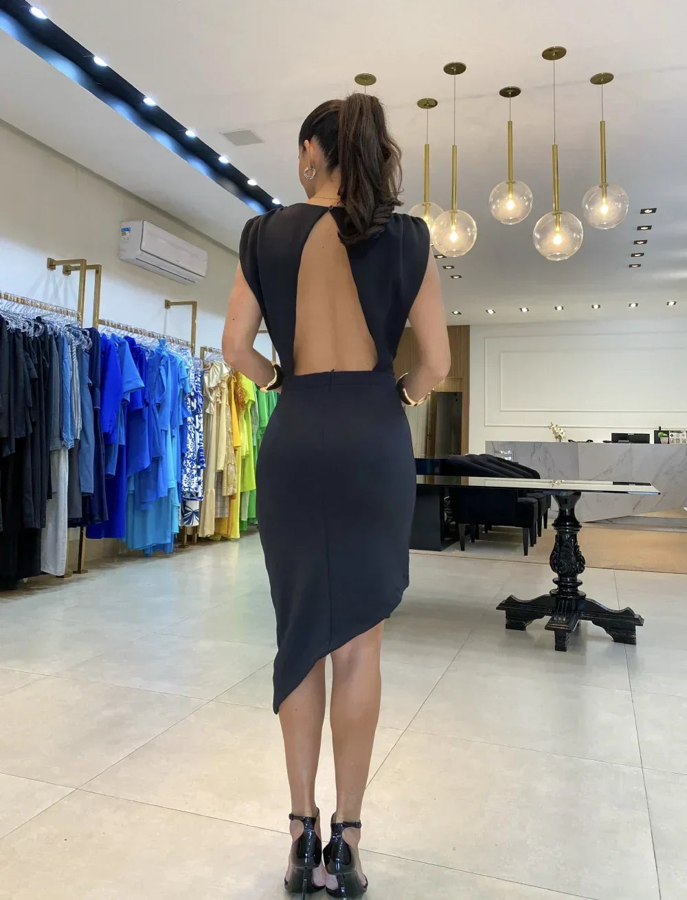 Nathalie™ | Asymmetric Midi Dress