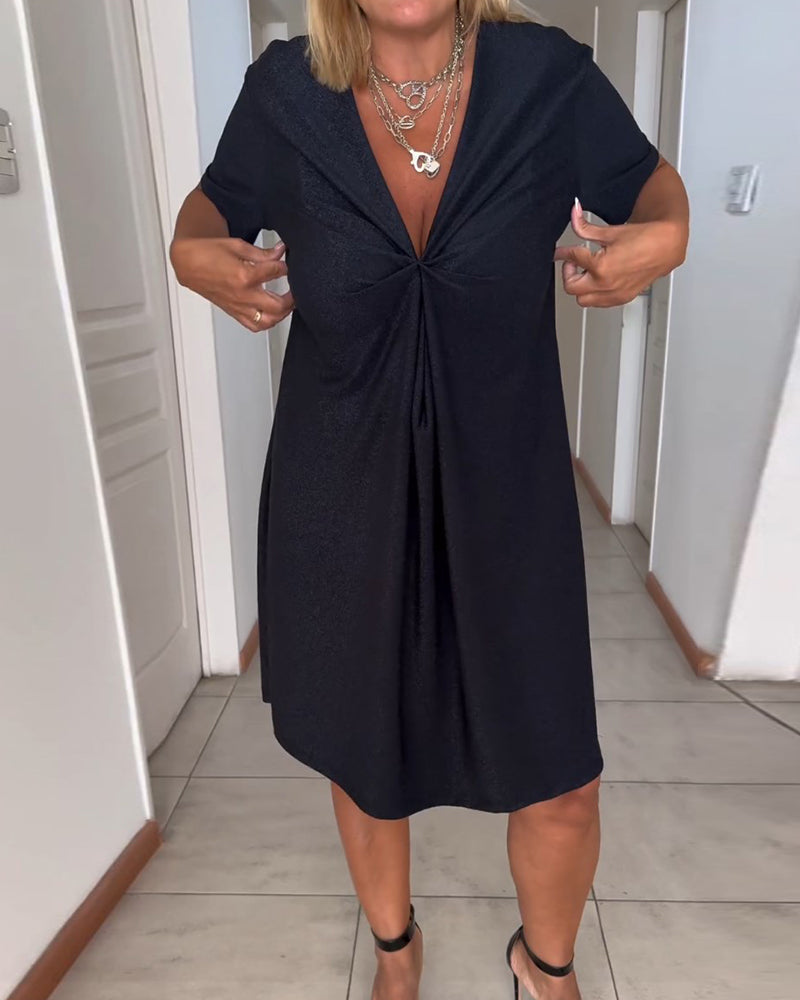 Talia | Dress with twisted V-neckline