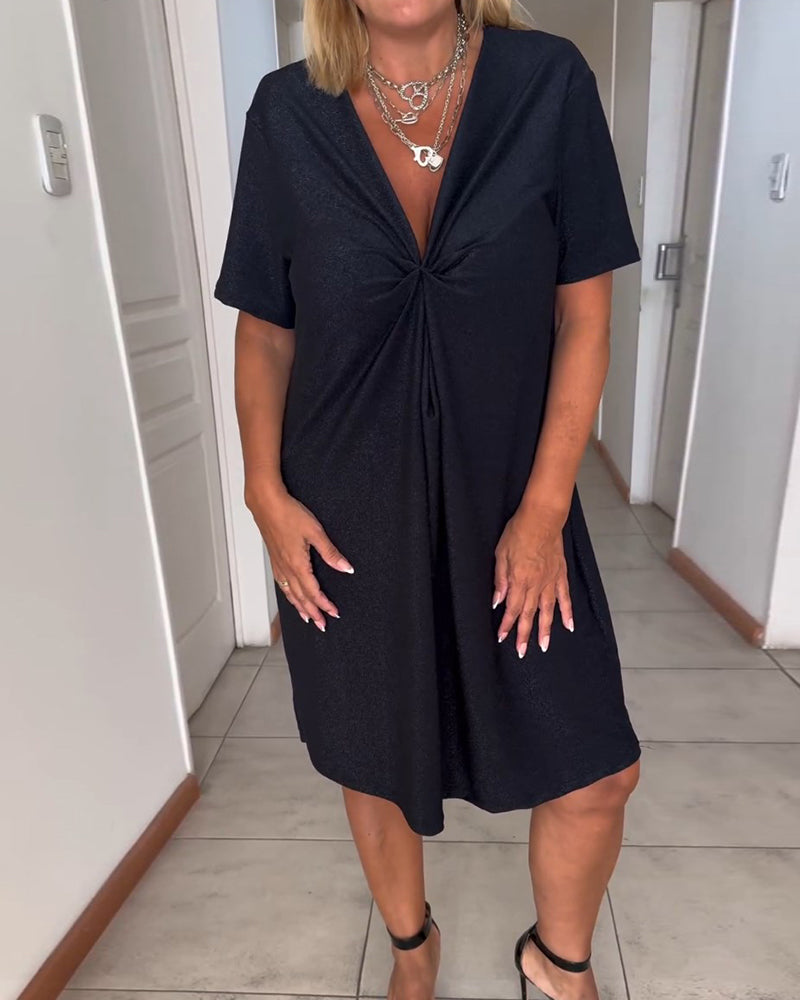 Talia | Dress with twisted V-neckline