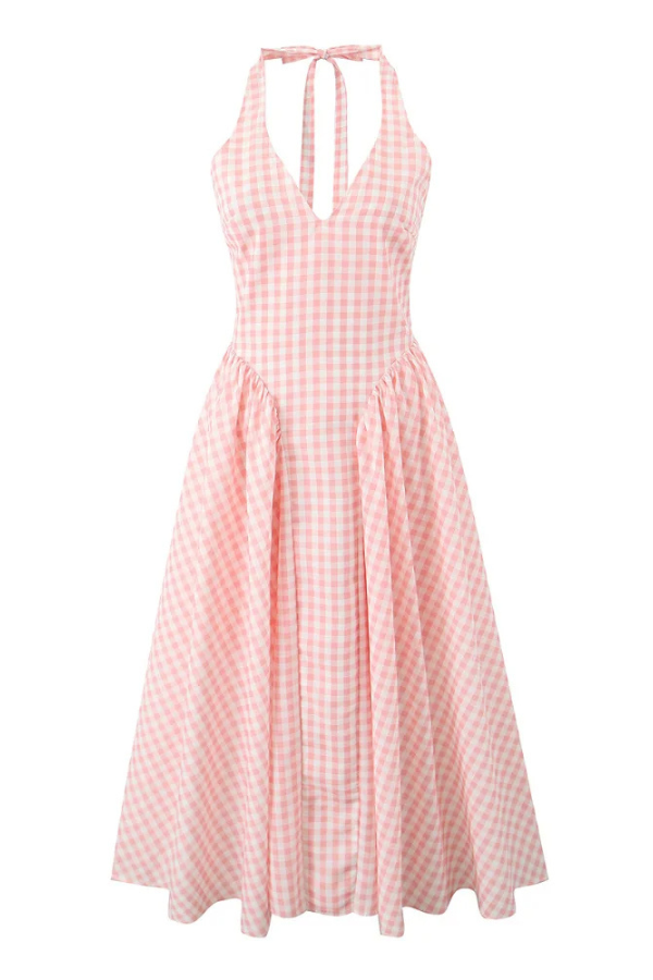 Lunivé | Romina Plaid Print Midi Dress