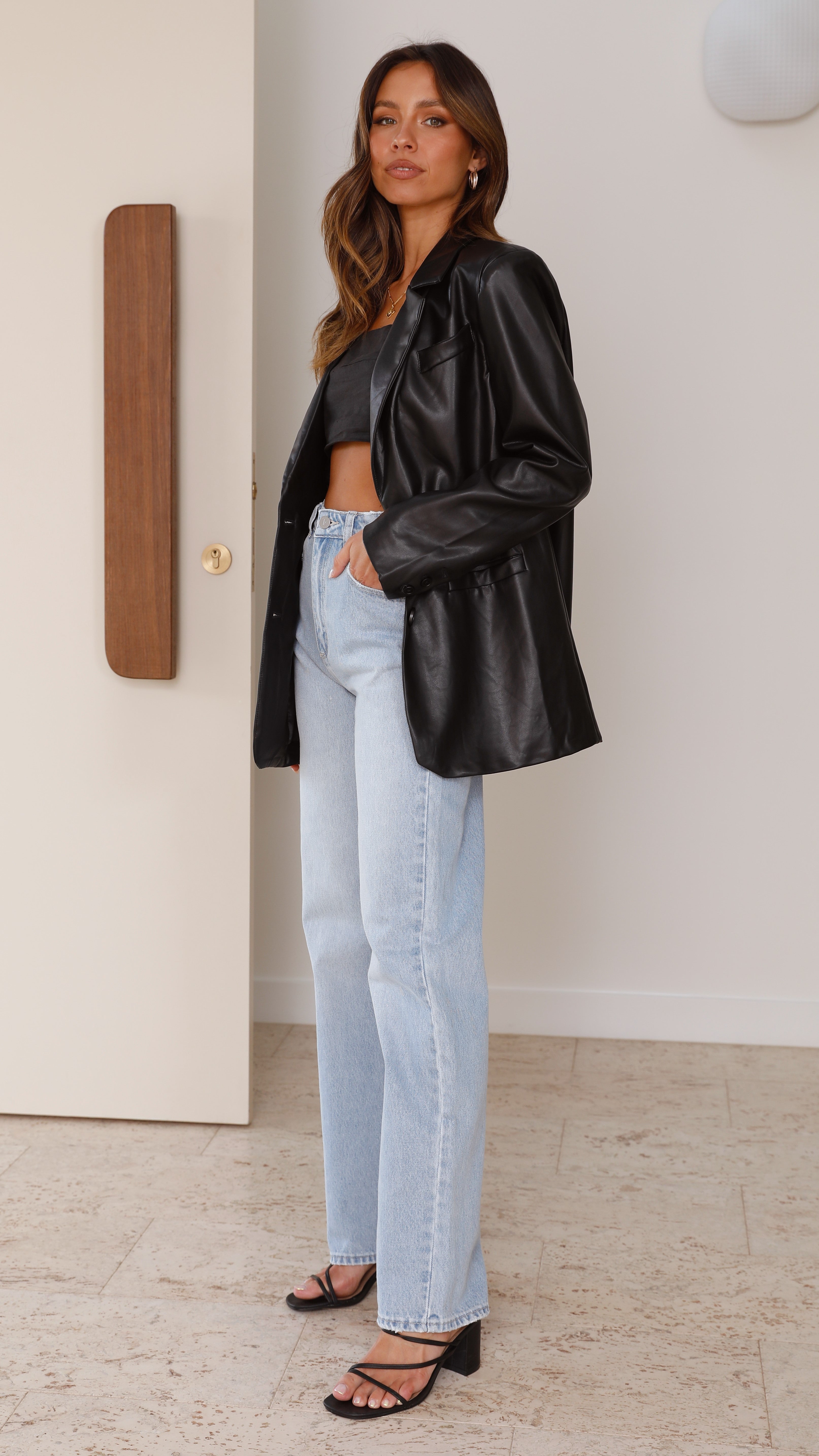 Lunivé | Belinda Leather Blazer