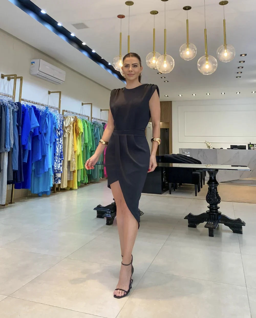 Nathalie™ | Asymmetric Midi Dress