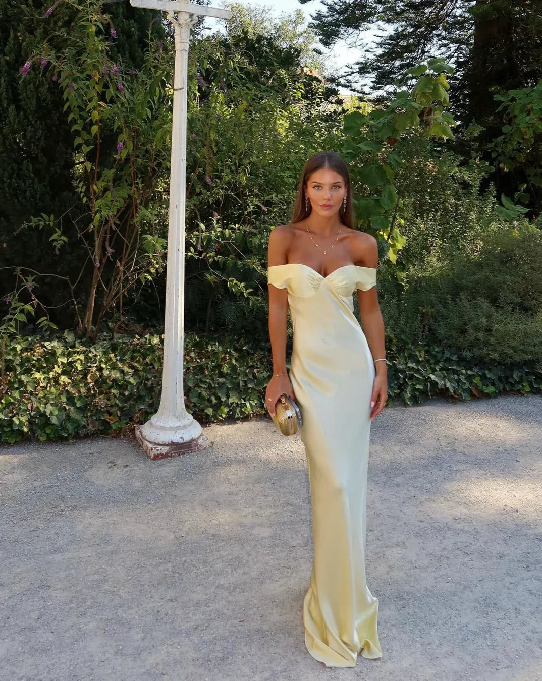 Lunivé | Satin Backless Maxi Dress