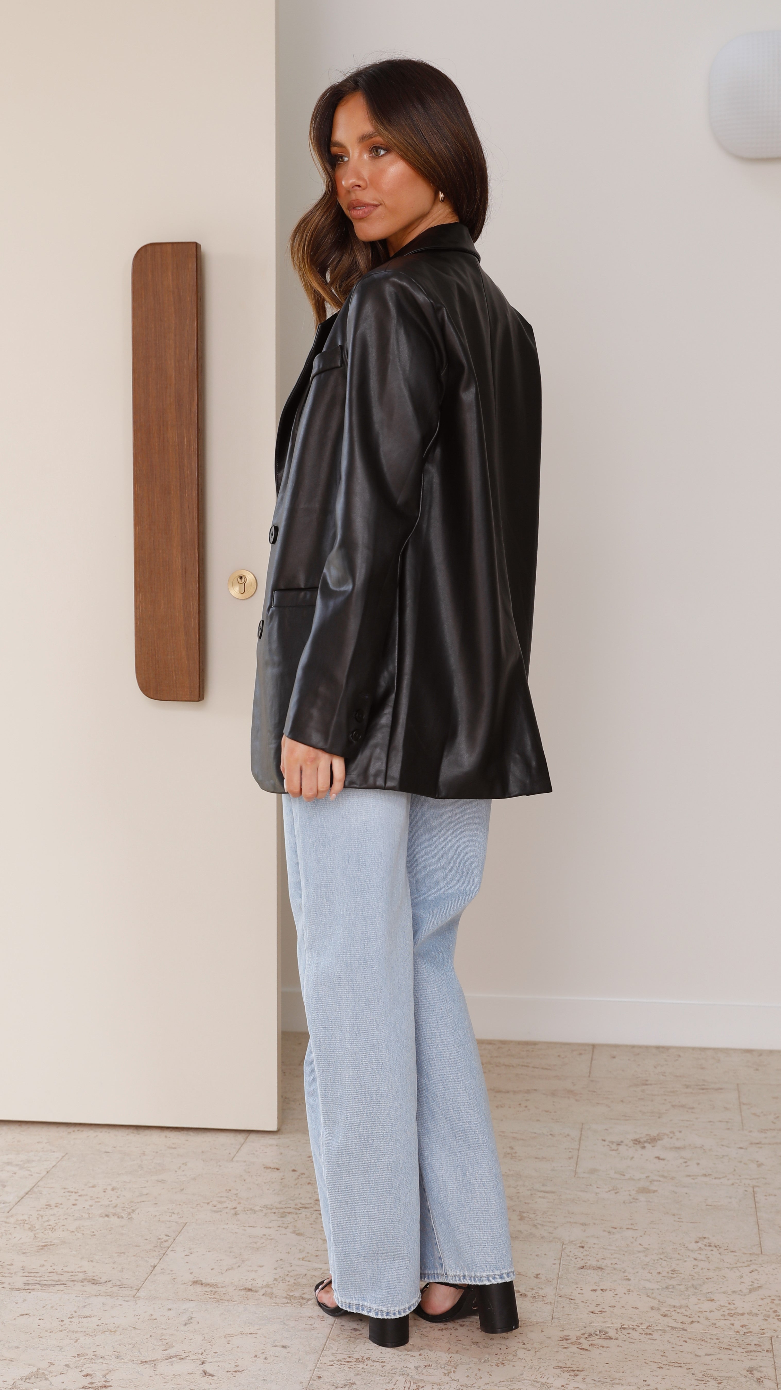 Lunivé | Belinda Leather Blazer