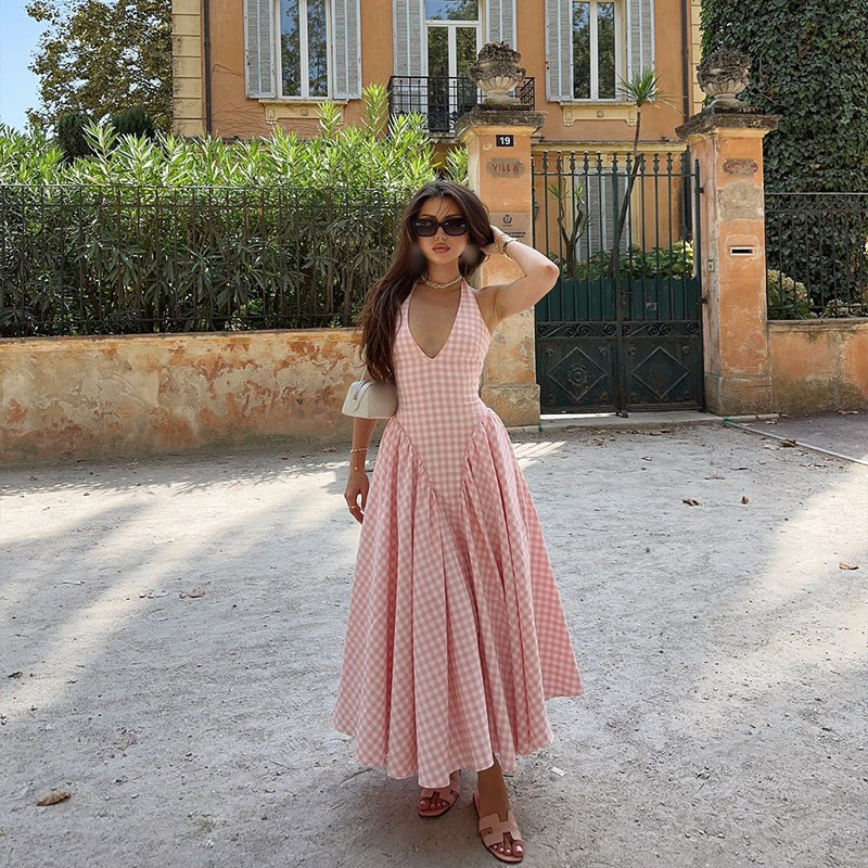 Lunivé | Romina Plaid Print Midi Dress